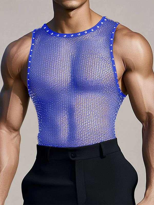 Mens Shimmer Sheer Mesh Tank SKUK94755