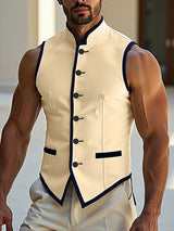 Men's Colorblock Casual Waistcoat SKUL21133