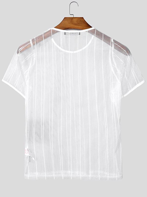 Mens Sheer Mesh Short Sleeve T-Shirt SKUL04436