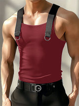 Mens Solid Color Knit Fitted Sleeveless Tank SKUL05346