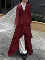 Men's Ruffled Patchwork Casual Long Sleeve Blazer SKUL29594