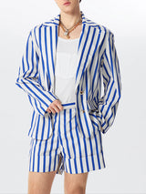 Mens Striped Metal Button Two Pieces Outfits SKUK45268