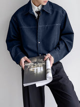 Men's Contrast Stitch Long Sleeve Shirt SKUL32781