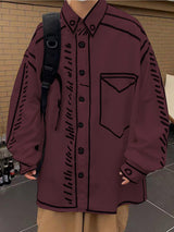 Men's Line Contrast Long Sleeve Shirt SKUL26064