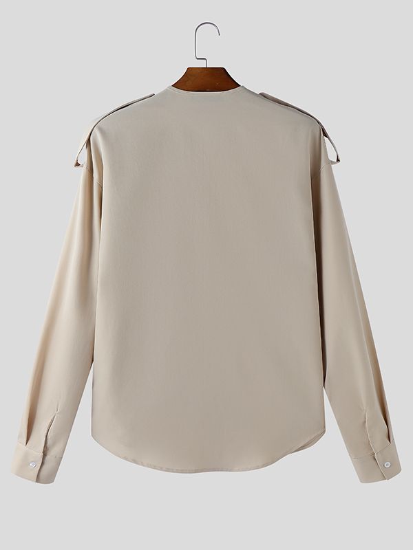 Men's Heart Cutout Design Long Sleeve Shirt SKUL43667