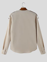 Men's Heart Cutout Design Long Sleeve Shirt SKUL43667