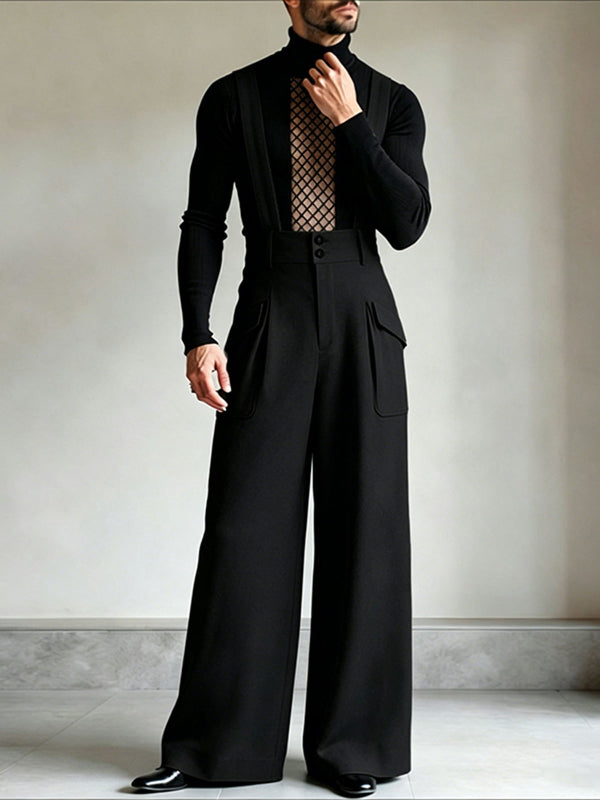 Men's Solid Color Casual Textured Overall SKUL65911