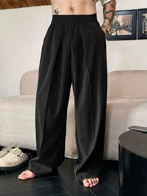 Mens Solid Color Loose Fit Colorblock Pant SKUL15088