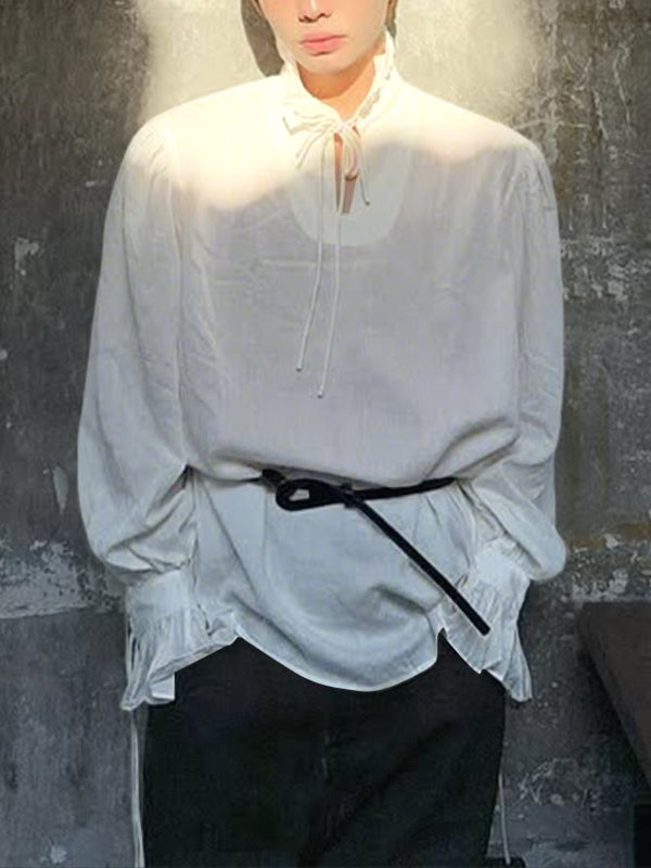 Men's Solid Color Casual Long Sleeve Shirt SKUL23946