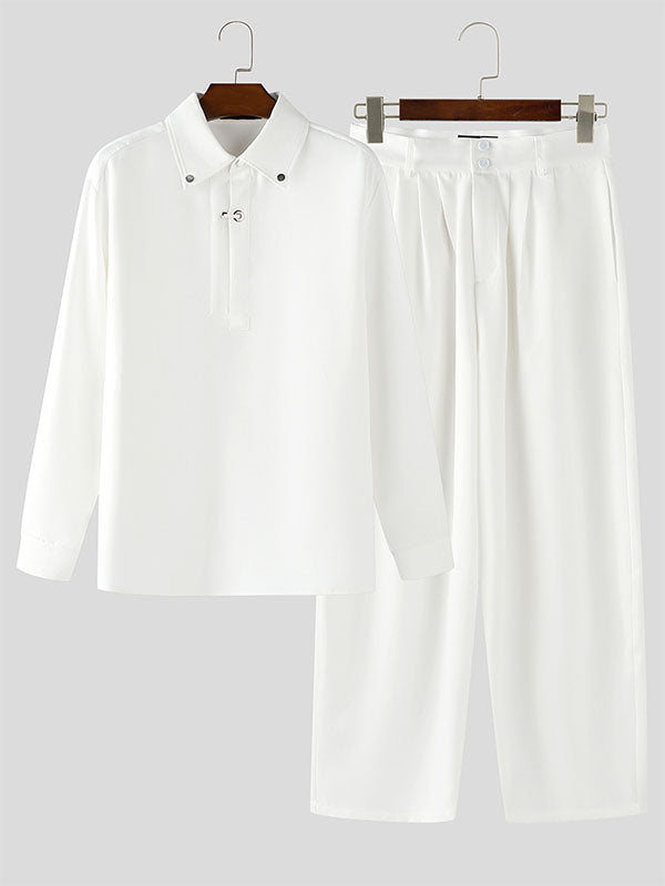 Men's Solid Casual Two Pieces Outfit SKUL27355