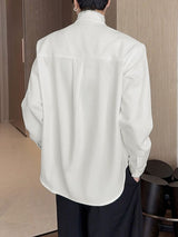 Men's Draped Scarf Loose Fit Long Sleeve Shirt SKUL50566