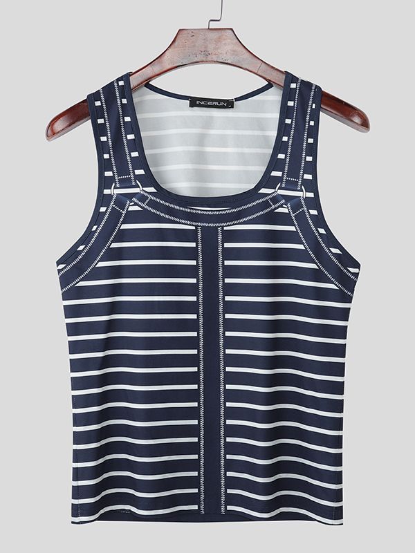 Men's Stripe Knit Casual Tank SKUL47885
