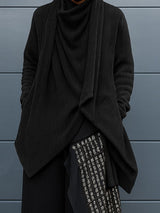 Men's Solid Ribbed Stacked Collar Long Sleeve Shirt SKUL32959