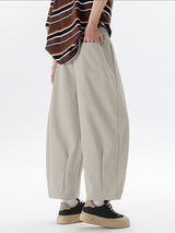 Mens Solid Color Wide-Leg Casual Pant SKUL19100