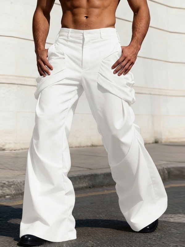 Men's Avant-Garde High Street Pleated Wide Leg Pant SKUL80545