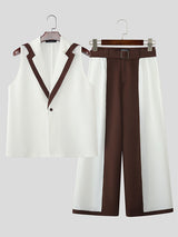 Men's Colorblock Casual Two Pieces Outfit SKUL24962