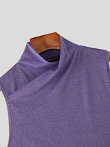 Men's Shiny Solid Color Slim Fit Tank SKUL51878