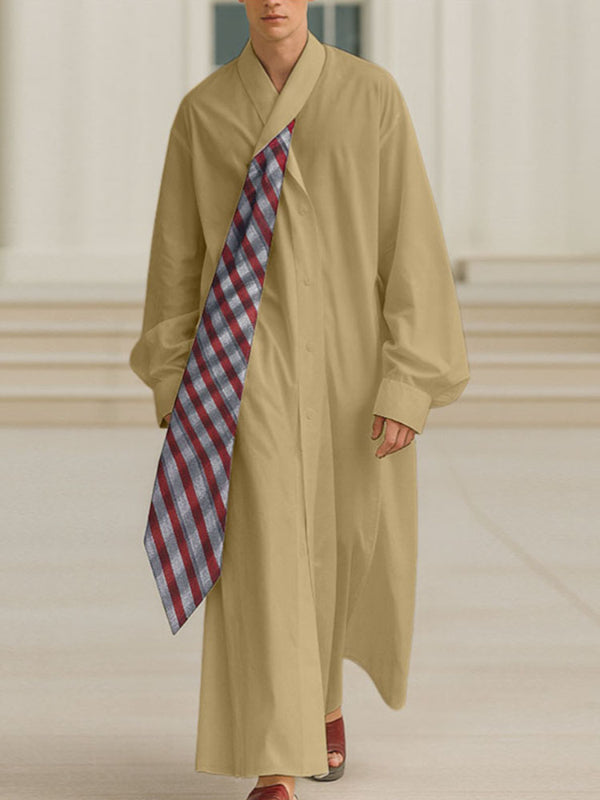 Men's Tie Print Long Sleeve Shirt SKUL37653