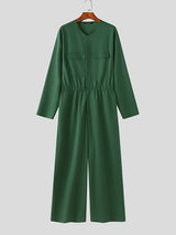 Men's 3D Pocket Loose Long Sleeve Jumpsuit SKUL50058