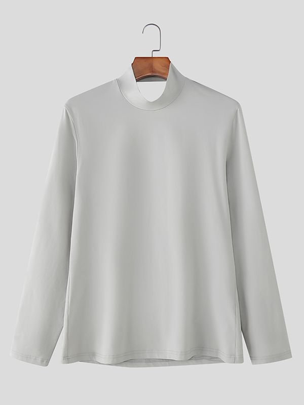 Men's Backless Long Sleeve T-Shirt SKUL38606