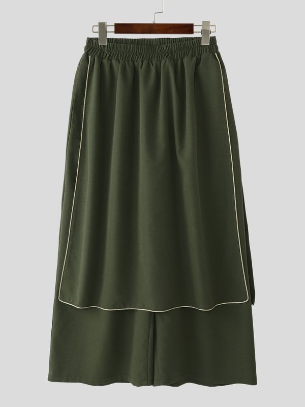 Men's Faux Two Piece Patchwork Loose Pant SKUL51978