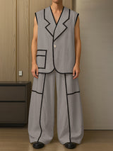 Men's Contrast Stripe Casual Two Pieces Outfit SKUL20995