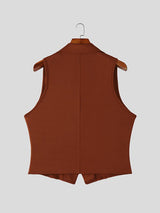 Men's Avant-Garde Asymmetric Notch Lapel Integrated Tie Deconstructed Tank SKUL63097