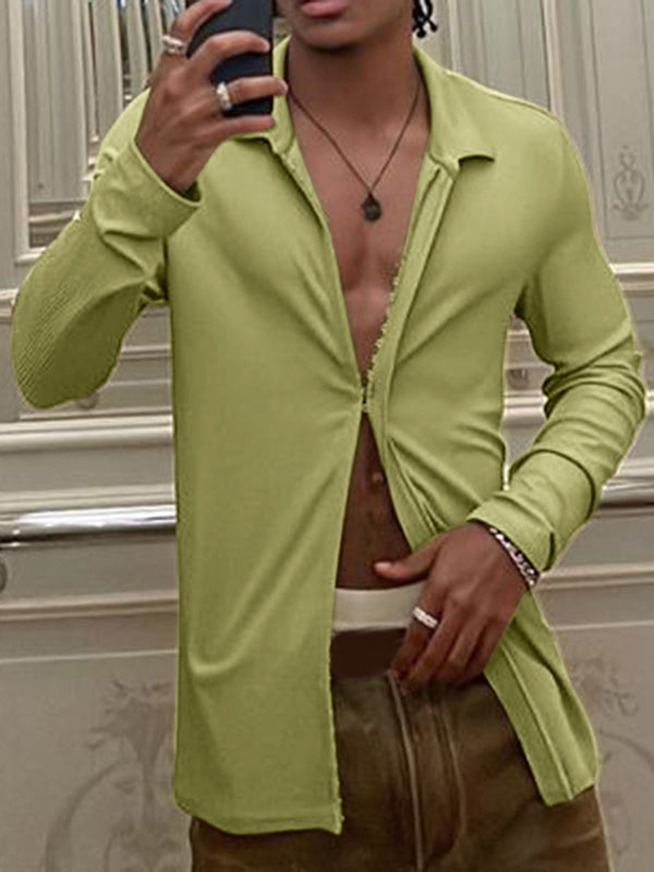 Mens Textured Knit Long Sleeve Shirt SKUL03021