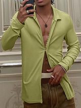 Mens Textured Knit Long Sleeve Shirt SKUL03021