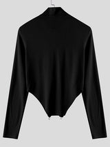 Mens Cut-Out Design Metal Zipper Long Sleeve T-Shirt SKUK97827