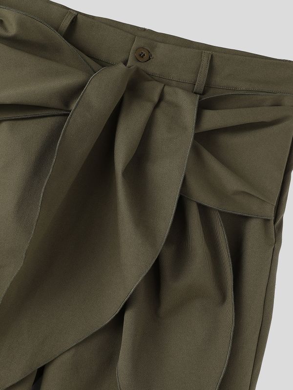 Men's Avant-Garde Runway Waist Tie-Up Ribbon Exaggerated Floor Length Wide Leg Pant SKUL83480