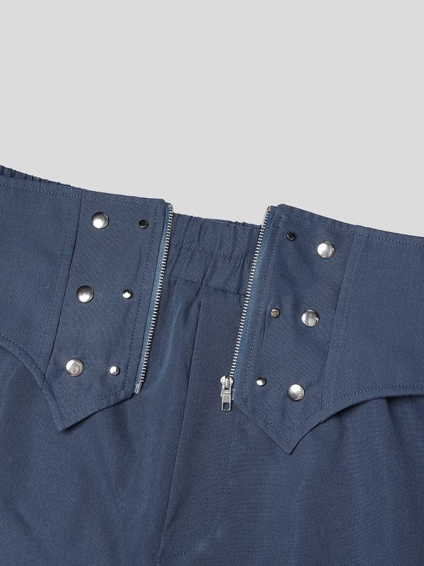 Men's Avant-Garde Corset High-Waist Multi-Buckle Balloon Short SKUL63807