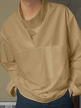 Men's Solid Color Stand Collar Long Sleeve Shirt SKUL51942