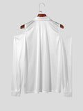 Mens Solid Cold Shoulder Long Sleeve Shirt SKUK61390