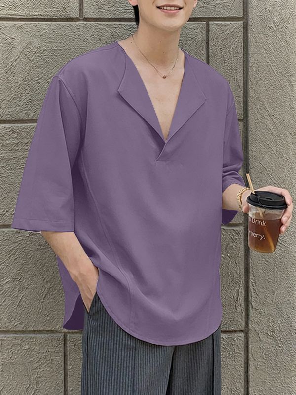 Men's Solid Color Casual Half Sleeve T-shirt SKUL51080