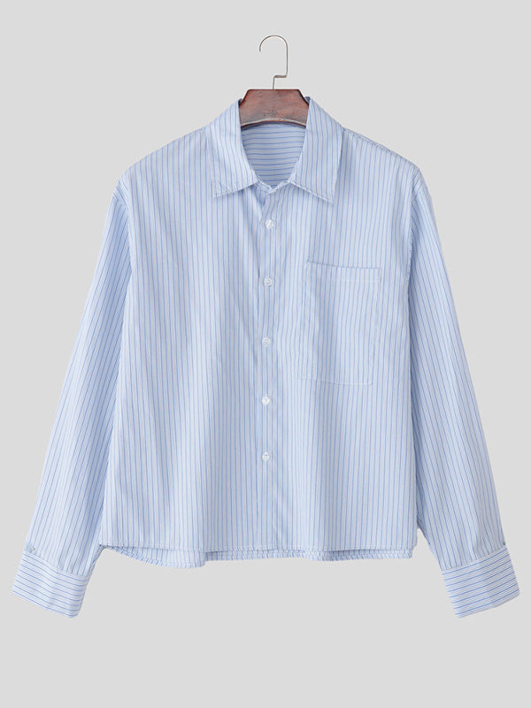 Men's Striped Casual Long Sleeve Shirt SKUL29763