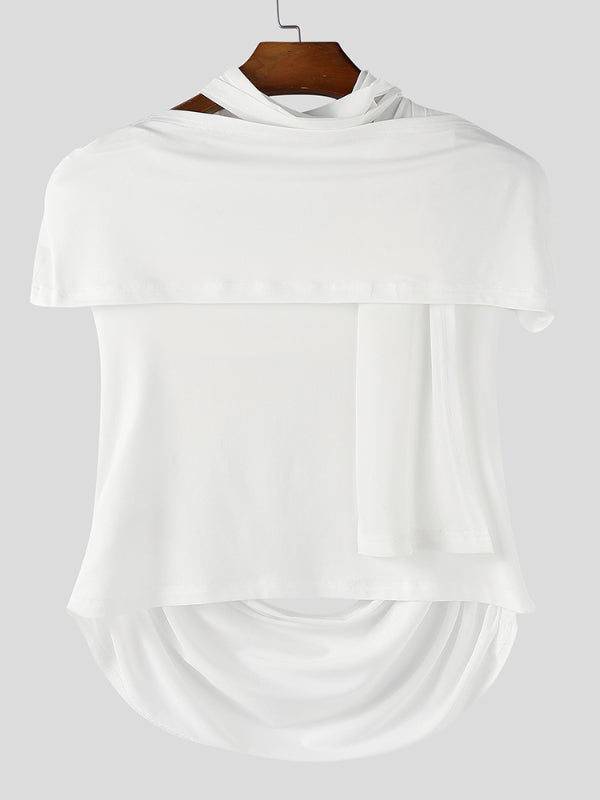 Men's Sheer Mesh Patchwork Hollow Sleeveless T-Shirt SKUL15199