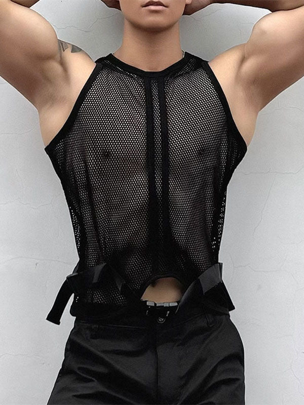 Mens Sexy Mesh Knit Sheer Tank SKUK74730