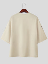 Men's Cartoon Print V Neck Half Sleeve T-Shirt SKUL38587