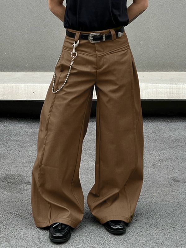 Men's Solid Wide Leg Loose Pant SKUL32838