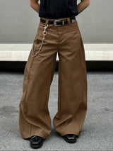 Men's Solid Wide Leg Loose Pant SKUL32838