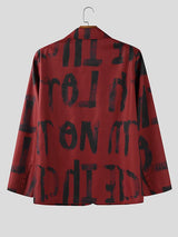 Men's Letter Print Long Sleeve Blazer SKUL37516