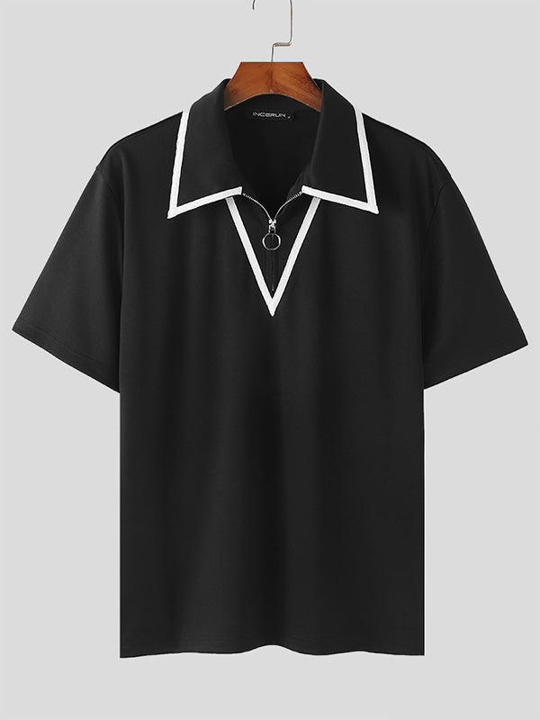 Mens Chanel-Style Spliced Collar Shirt SKUK68490