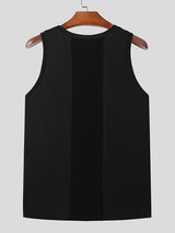 Mens Rib-Knit Patchwork Sleeveless Vest SKUK35400