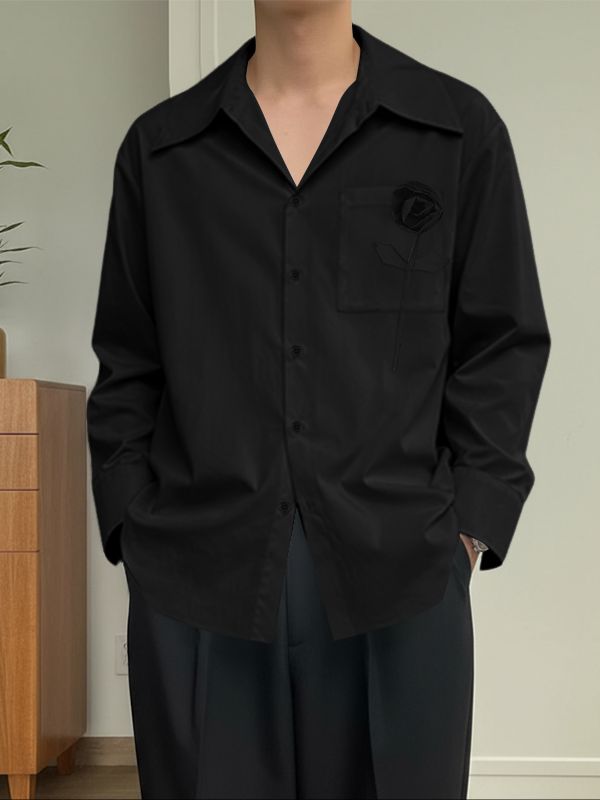 Men's 3D Floral Long Sleeve Shirt SKUL43609