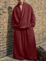 Men's Solid Color Loose Casual Two Pieces Outfit SKUL51067