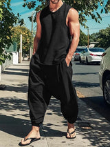 Men's Resort Streetwear High Street Crew Neck Two Pieces Outfit SKUL71417