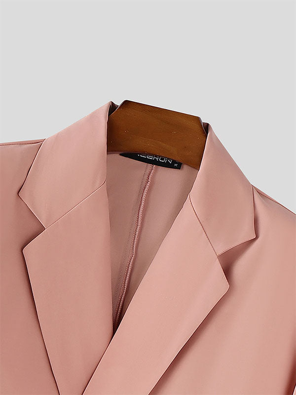Men's Solid Color Flared Sleeve Two Pieces Outfit SKUL24595