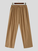 Mens Solid Color Ruched Textured Pant SKUL15169