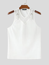 Mens Lace Patchwork Knit Tank SKUL05327